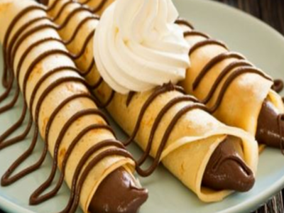 Basbousa Roll With Chocolate