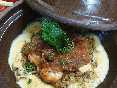 Fish With Red Sauce, Basil And Hot Pepper Meal