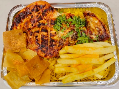 Charcoal Grilled Whole Chicken With Rice Meal