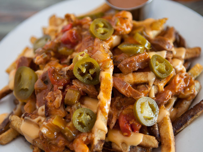 French Fries With Jalapeno And Cheddar Cheese
