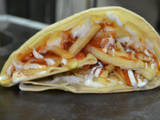 French Fries With Mozzarella Cheese Crepe