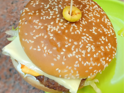 Beef Burger With Cheese Sandwich