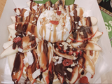 Ice Cream With Fruits Waffle