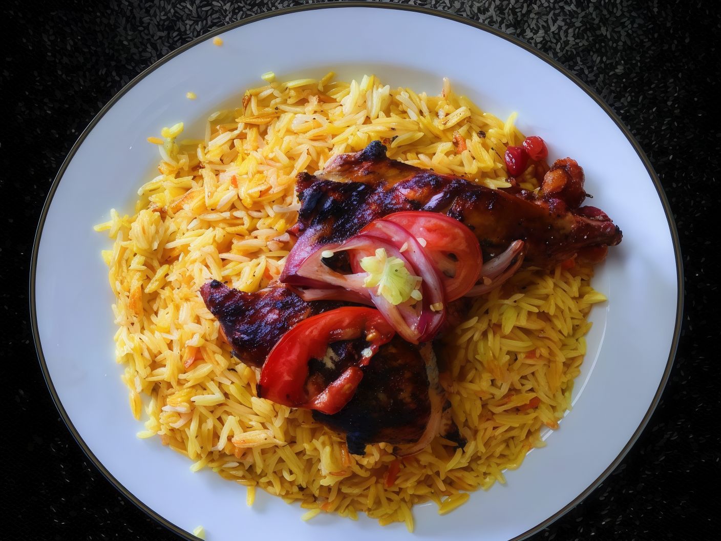 Quarter Grilled Chicken With Rice
