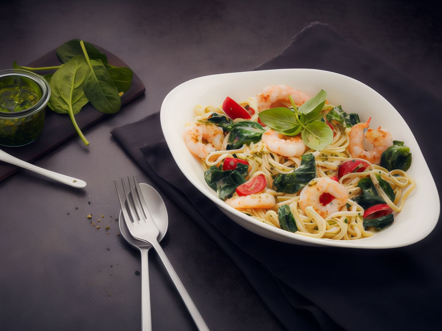 Scampi E Spinachi Pasta