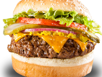 Beef Burger With Cheese Sandwich