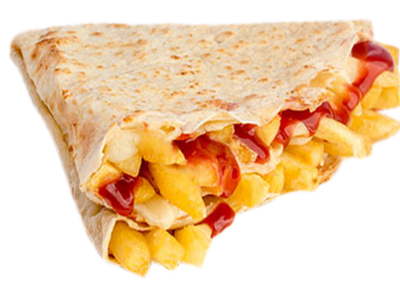 French Fries With Cheese And Vegetables Crepe