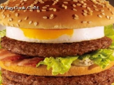 Beef Burger With Eggs Sandwich