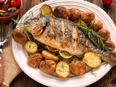 Fish Fillet Meal With Seafood Soup