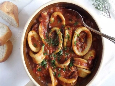 Squid Casserole With Red Sauce