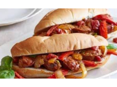 Grilled Oriental Sausage Sandwich