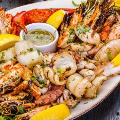 Fried Seafood Meal.