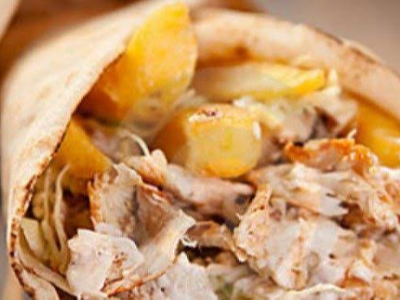 Chicken Shawerma With French Fries Sandwich