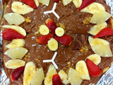 Custard With Nutella Chocolate And Fruits Pie