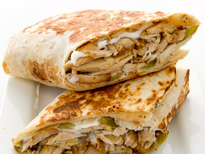 Syrian Shawerma With Mozzarella Cheese Saroukh Sandwich