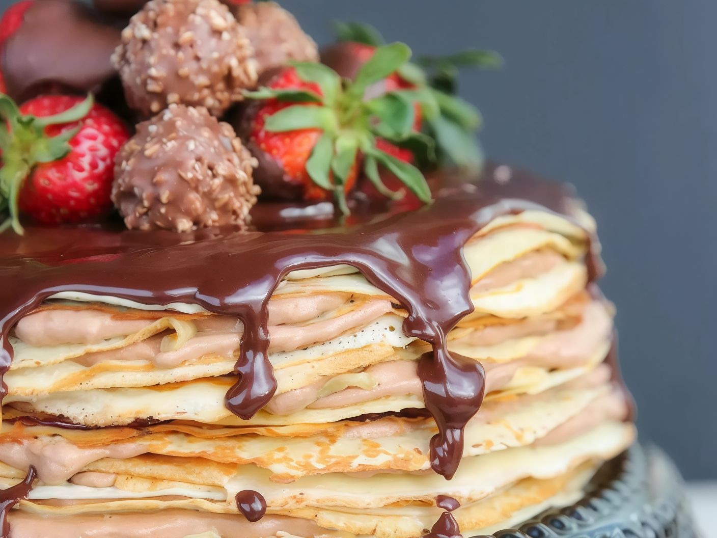 Chocolate Mix Cake Crepe