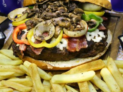 Mushroom Burger Sandwich