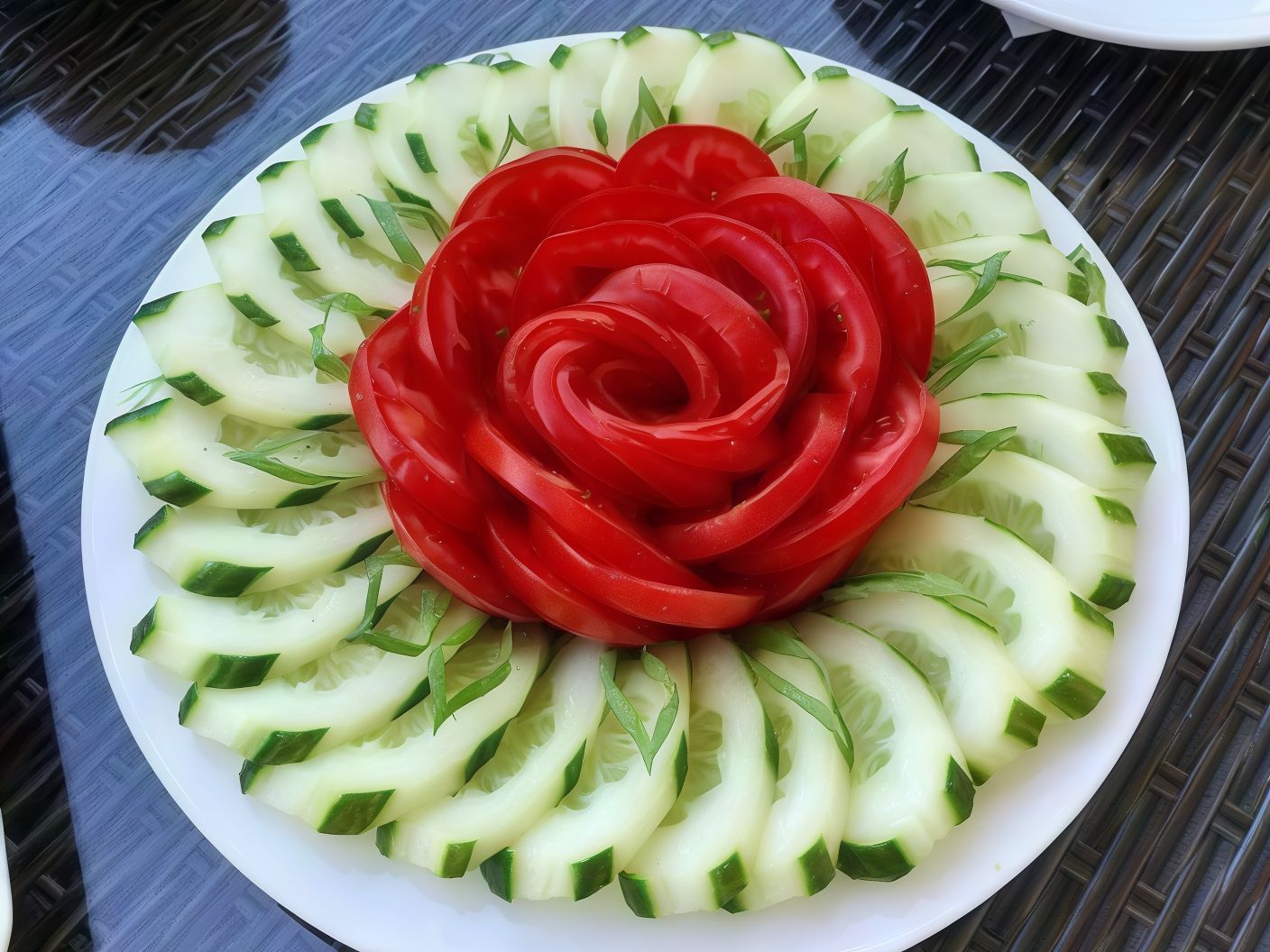 Tomatoes and Cucumber Slices