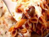 Pasta With Minced Meat And Mozzarella Cheese Casserole