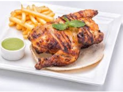 Half Grilled Chicken With Rice