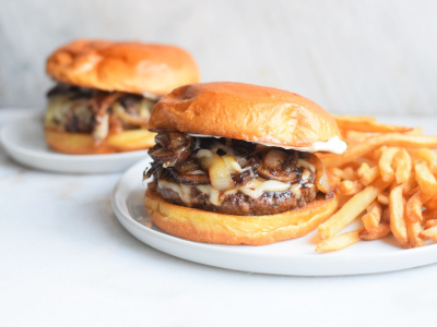 Swiss Mushroom Burger Sandwich