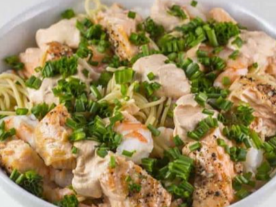 Salmon And Shrimp Pasta