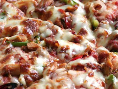 Beef Burger Pizza With Cheddar Cheese