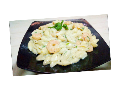 Shrimp Pasta With White Sauce Large
