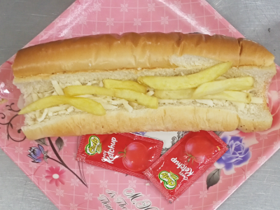 Potatoes With Ketchup Sandwich