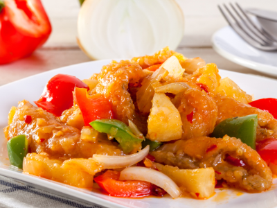 Crunchy Fish With Sweet And Sour Sauce Platter