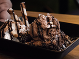 Brownies with ice cream