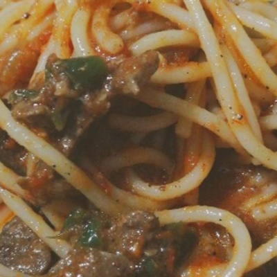 Spaghetti With Liver Platter