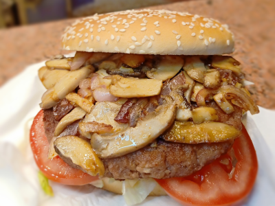 Mushroom Burger Sandwich