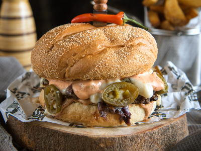 Jalapeno Beef Burger Sandwich