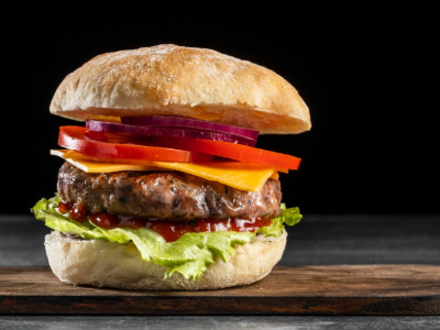 Beef Burger With Cheese Sandwich