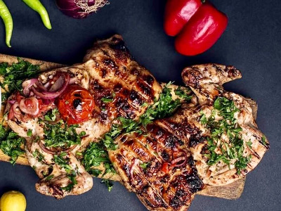 Charcoal Grilled Half Chicken