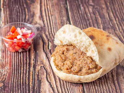Foul Sandwich - Baladi Bread