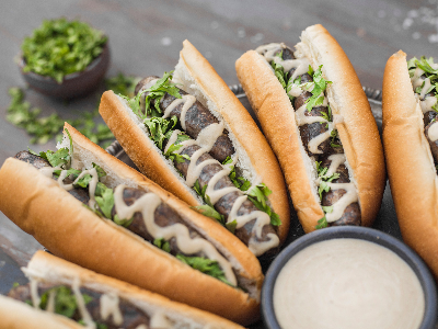 Grilled Oriental Sausage Sandwich