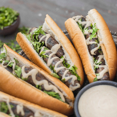 Grilled Oriental Sausage Sandwich