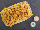 Crinkle Fries With Chicken Popcorn