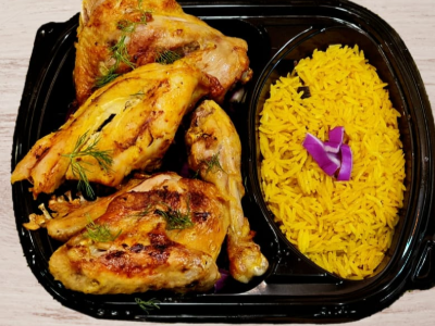 Half grilled chicken