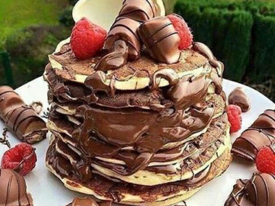 Nutella Chocolate And Kinder Chocolate Pancake