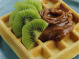 Nutella Kiwi Waffle With Cream
