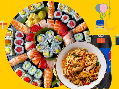 Combo 50 (Sushi Noodles Pepsi)