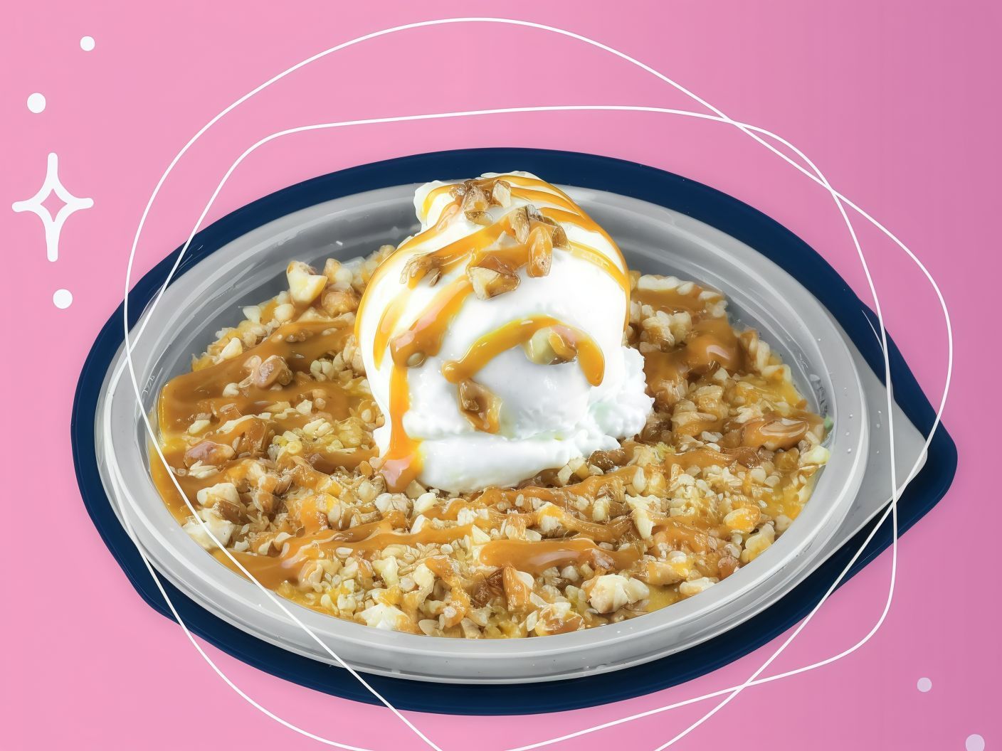Rice Pudding With Crispy Ice Cream