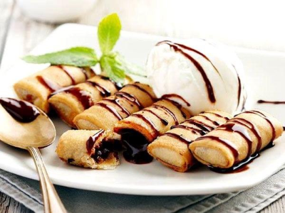 Chocolate Spring Rolls