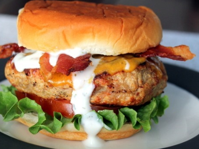 Beef Burger With Ranch Sauce Sandwich