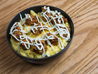 Crispy Chicken Mac And Cheese
