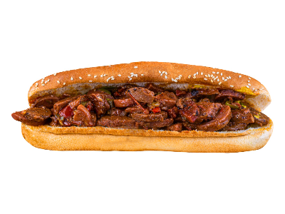 Sliced Oriental Sausage Sandwich