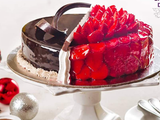Half Strawberry And Half Chocolate Torte